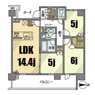 シティハウス横濱片倉町ステーションコート【2階】の間取り