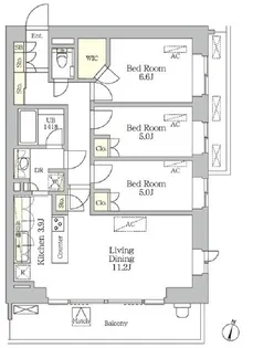 プラウド代々木初台【2階】の間取り