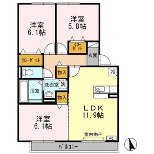 ロイヤルガーデン なでしこ館【3階】の間取り