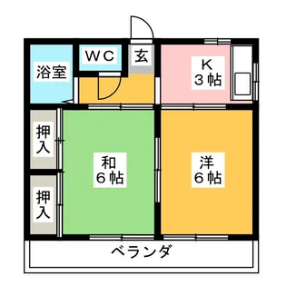 中島コーポ【1階】の間取り