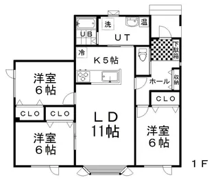 星が浦大通3丁目(3L)【1階】の間取り