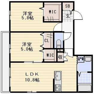 ベル・フェルシア【2階】の間取り