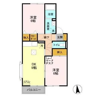 セジュール御堂の上【1階】の間取り