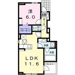 ディアコートM B【1階】の間取り