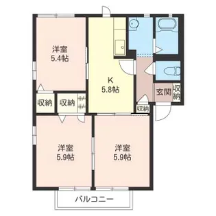 ル・シェル・ブルーB【2階】の間取り