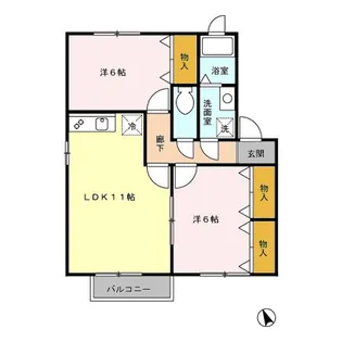 サンライズ油久保 B【2階】の間取り