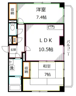 フラットK【1階】の間取り