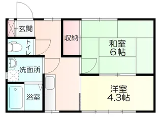 コーポレイモンド【1階】の間取り