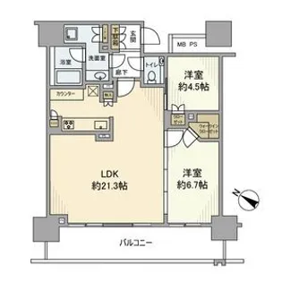 ブランズタワーみなとみらい【13階】の間取り