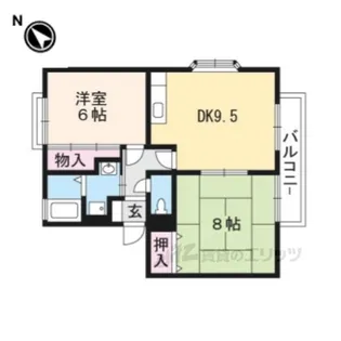 サンライズB棟【2階】の間取り