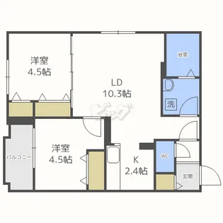 メニーズコート中央図書館【3階】の間取り