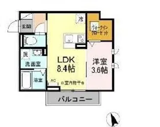 アベニュー有玉【1階】の間取り