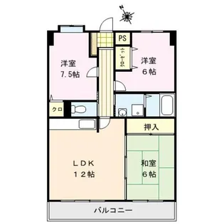 アメニティハイツ杏栄館【2階】の間取り