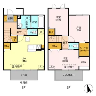 ピーノ・ポルト B【2階】の間取り
