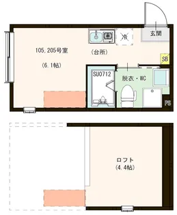 セレーネエステート千住曙【2階】の間取り