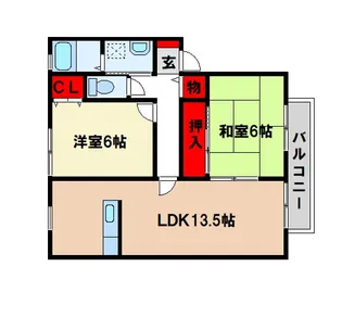 ウェルフェアビレッジE【2階】の間取り