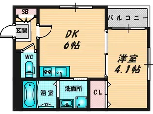 ハーモニーテラス巽南【1階】の間取り