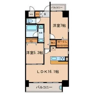 Kamezima Residence【8階】の間取り