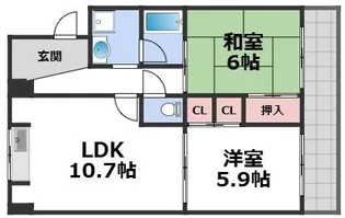グレイシァス上町台【2階】の間取り