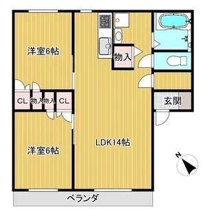 シャルマンヴィーC、D棟【1階】の間取り