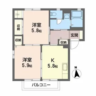 グランパルモB【1階】の間取り