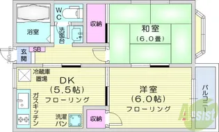 ノーブル弐番館【2階】の間取り