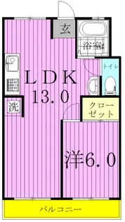 小金原第6コーポラス【7階】の間取り