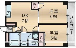 第6高光マンション【2階】の間取り