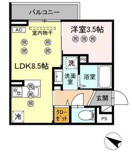 サンガーデン新山口B棟【3階】の間取り