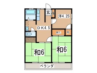 望洋台オーシャンテラス【2階】の間取り