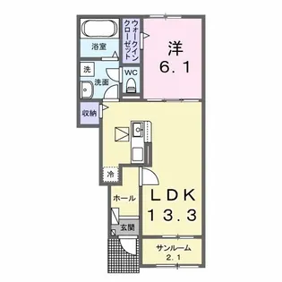 アスフォート【1階】の間取り