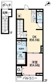 第二アムール 八幡【2階】の間取り