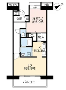 URプラザシティ新所沢緑町第三【7階】の間取り