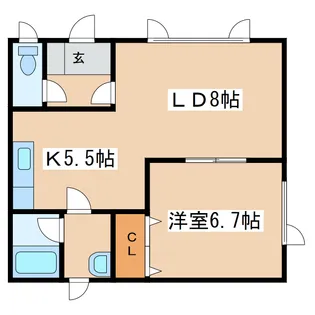 メゾンパルフェイム【1階】の間取り