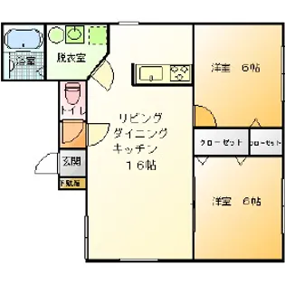 Mハイツ中島6【1階】の間取り