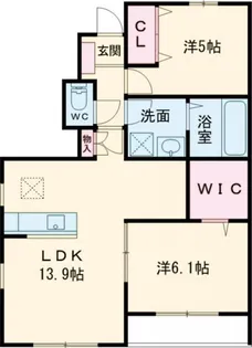 ディアコートゆいの杜【1階】の間取り