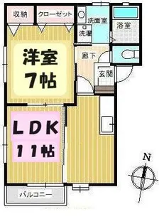 ウィングコートA【2階】の間取り
