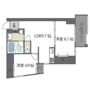 グランガーデン足代新町【2階】の間取り