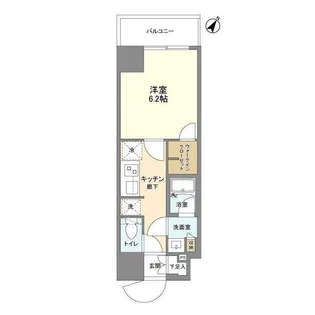 ONE ROOF FLAT ASAKUSA IRIYA【6階】の間取り