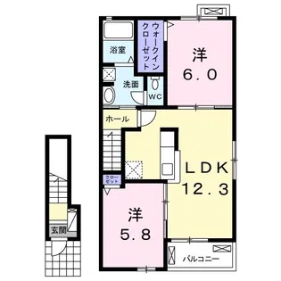 ブルーイン幸塚 C【2階】の間取り