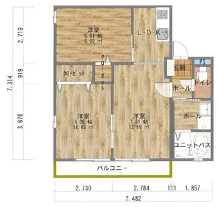 オレンジハイムB【1階】の間取り