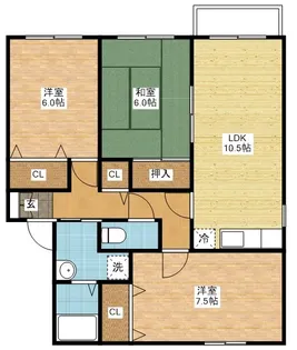 セジュール藤瀬II【1階】の間取り