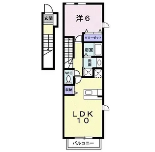 大阪府大阪狭山市池尻自由丘3【アパート】の間取り