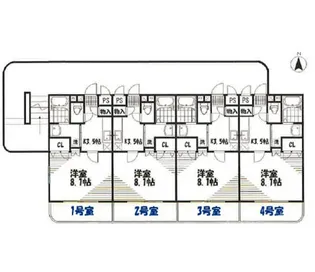 マリベール西原【1階】の間取り