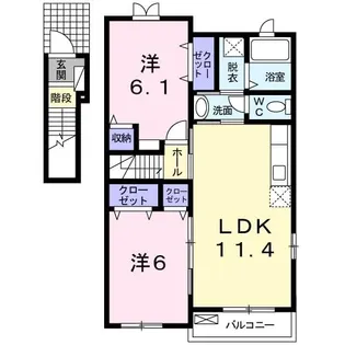 愛知県蒲郡市鹿島町中郷【アパート】の間取り