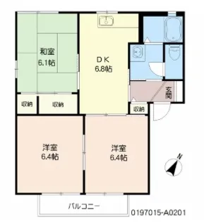 花ぞ野ローズガーデン A棟【2階】の間取り