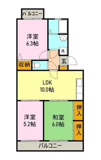 ストロベリーコーポ【3階】の間取り