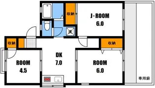 広島県広島市安佐南区八木6【アパート】の間取り