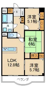 ベルアーバニティ樟葉【4階】の間取り