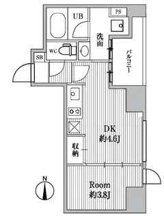 東京都中央区新富1【マンション】の間取り